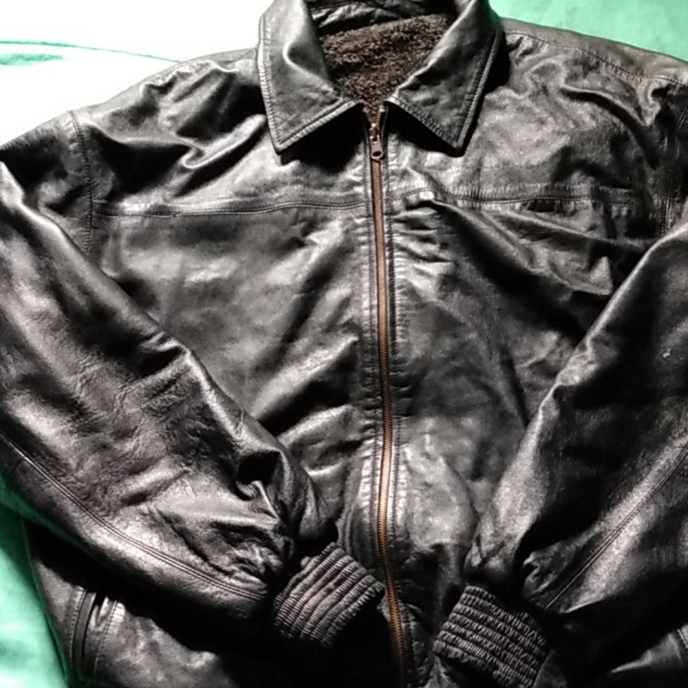 Men's Reversible Black Leather Jacket